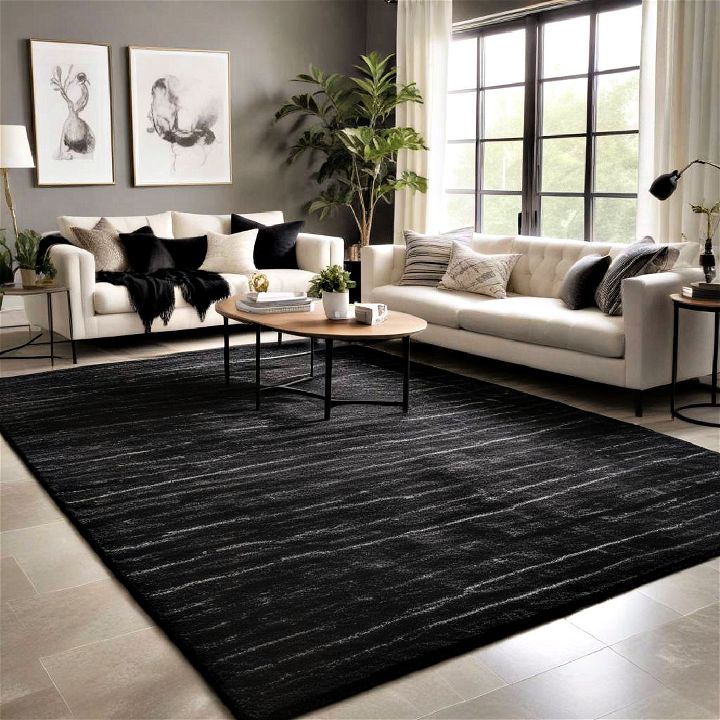 black rug for living room