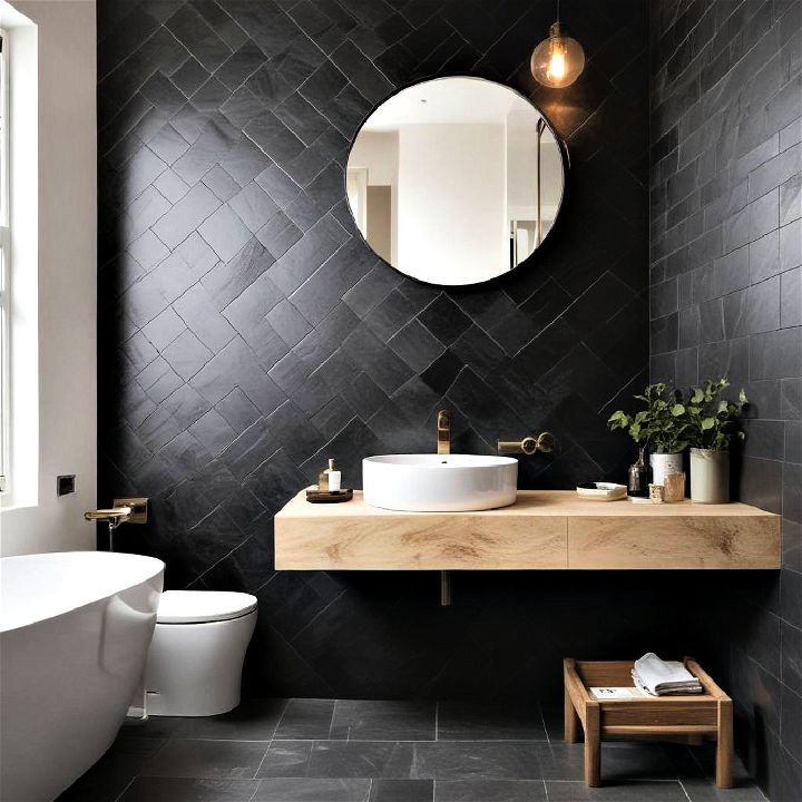 black tiles bathroom