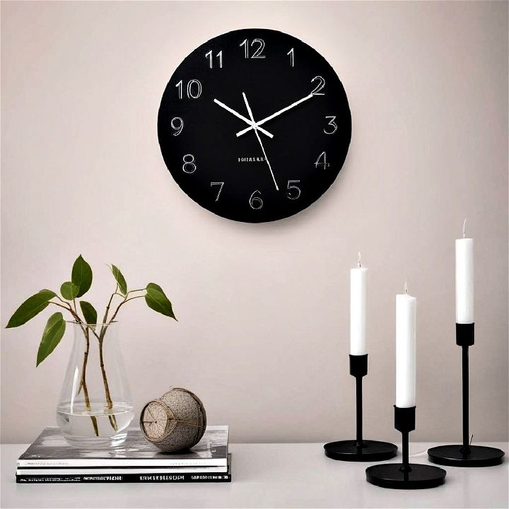 black wall clock