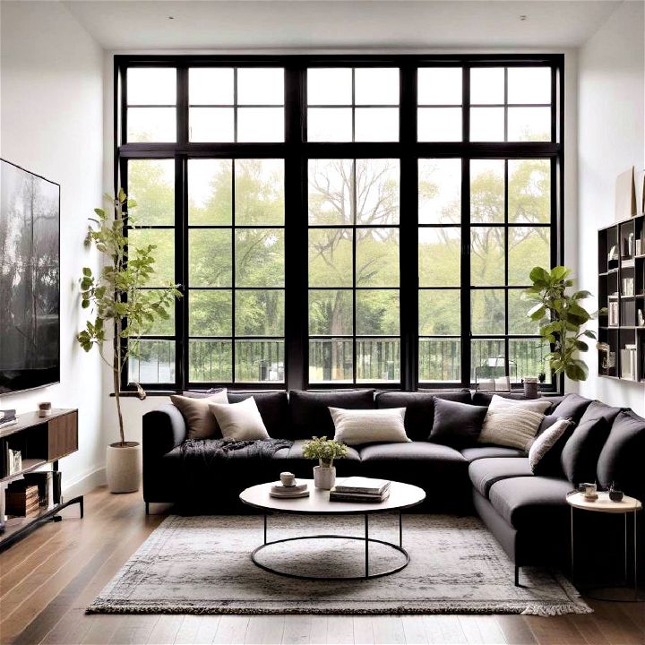 black window frames for visual appeal