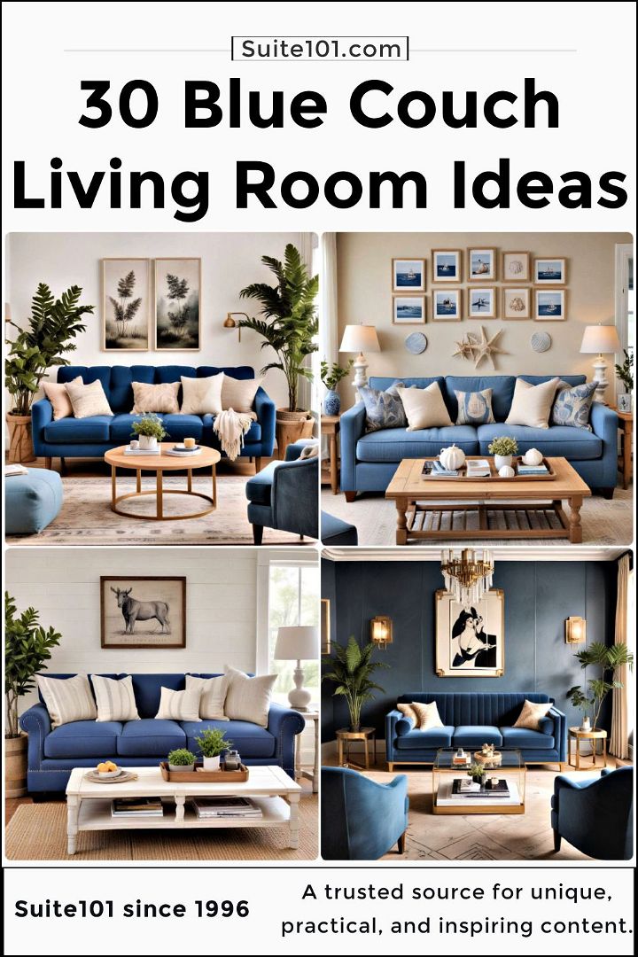 blue couch living room ideas to try