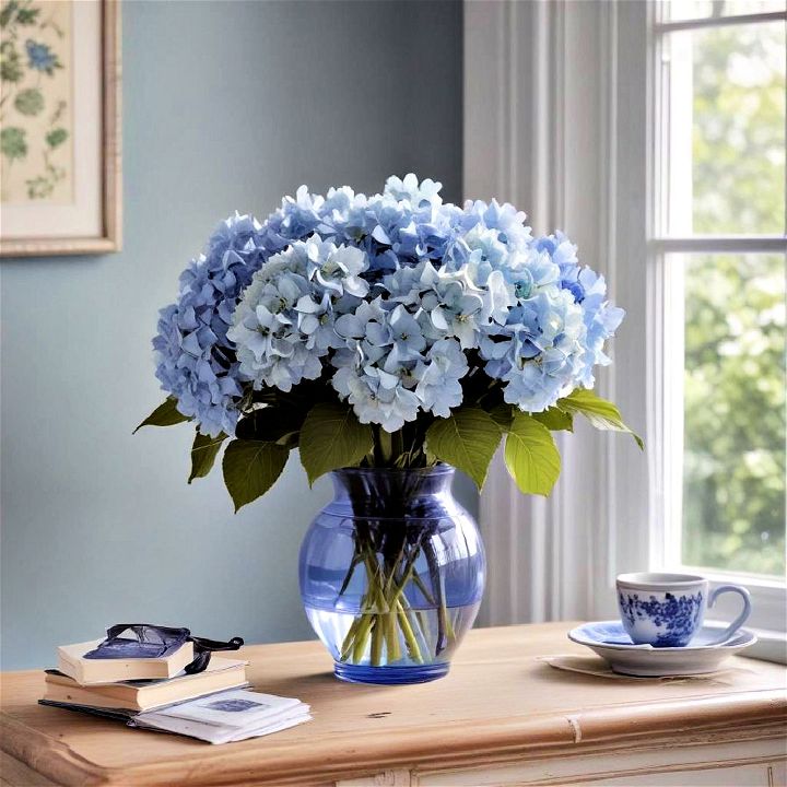 blue floral arrangements