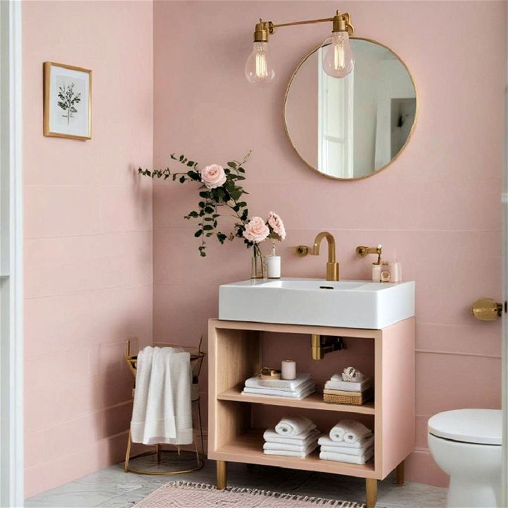 blush pink bathroom