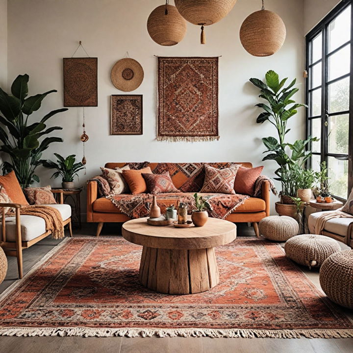 bohemian inspired eclectic living room