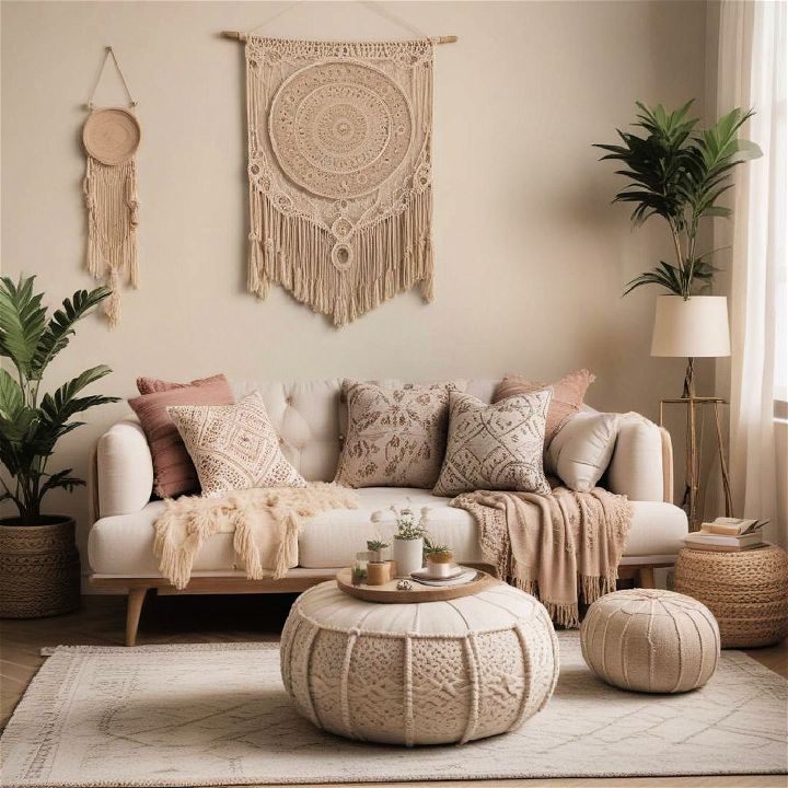 bohemian touches living room