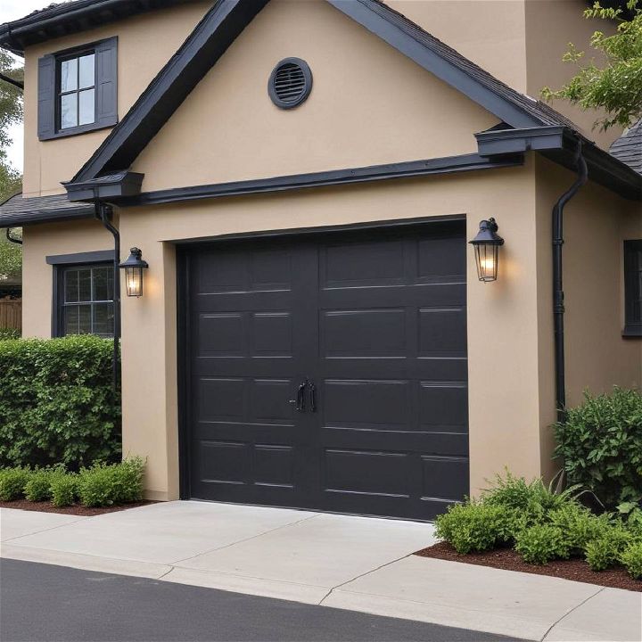 bold and classic black garage door