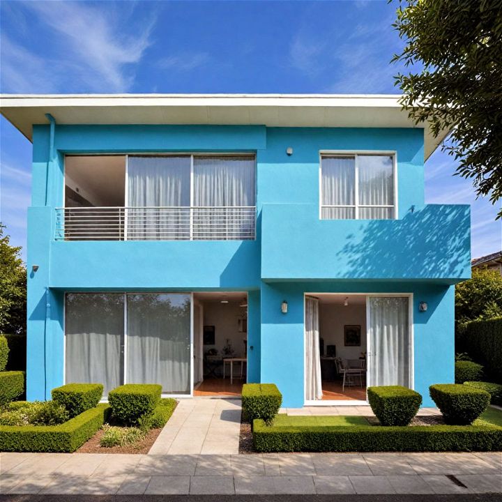 bold and eye catching electric blue exterior