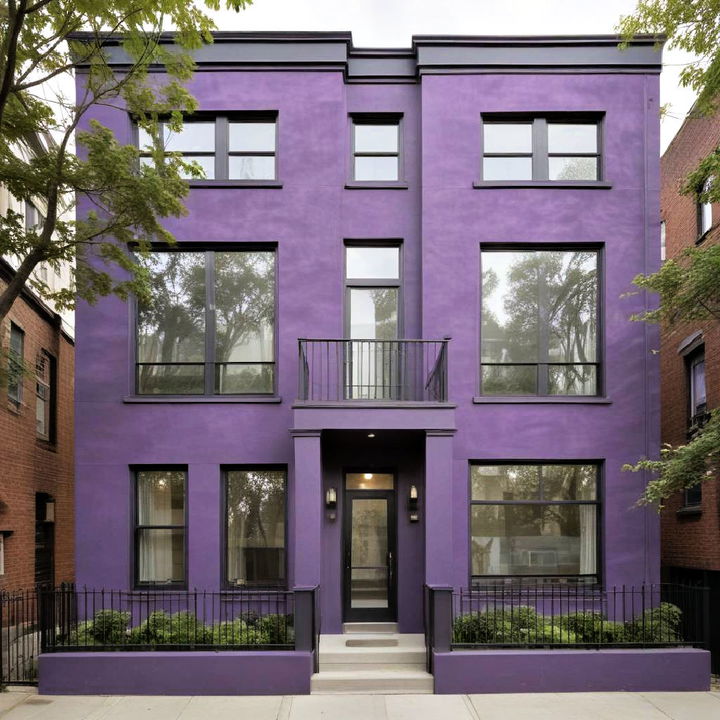 bold and modern urban purple townhouse