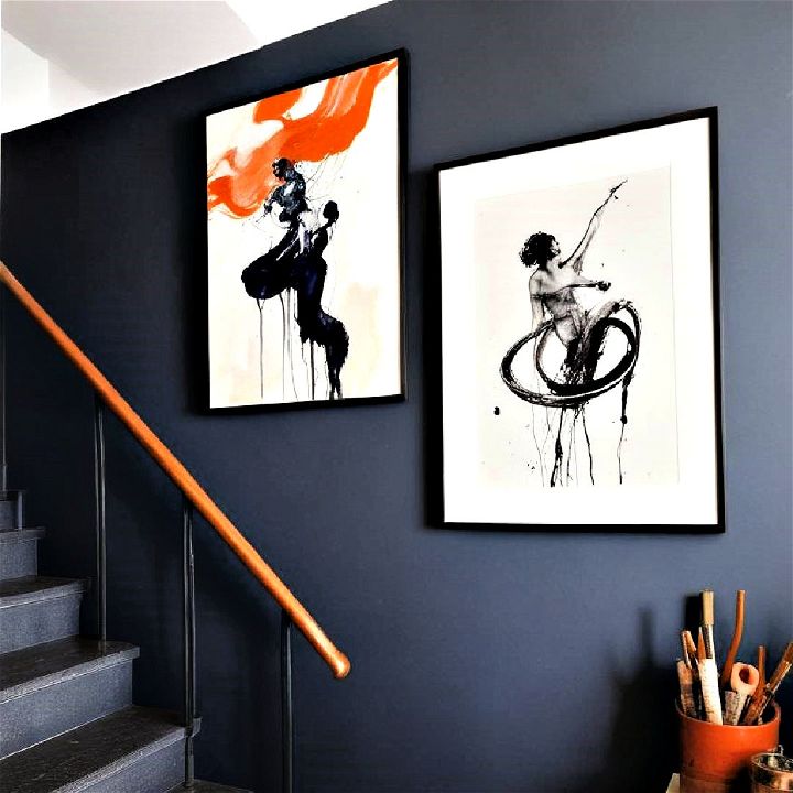 bold artwork for staircase wall