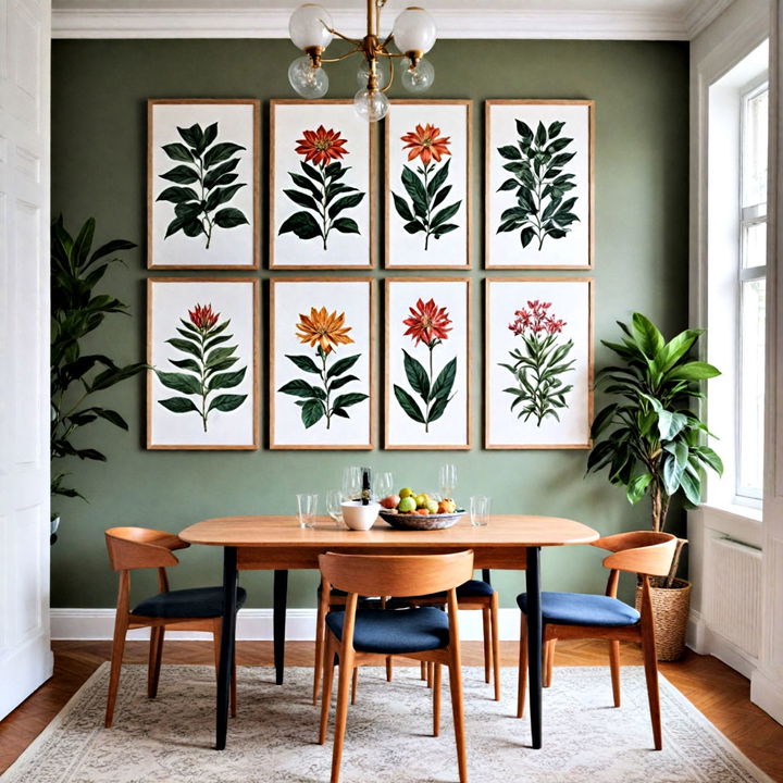 botanical prints for dining room wall decor