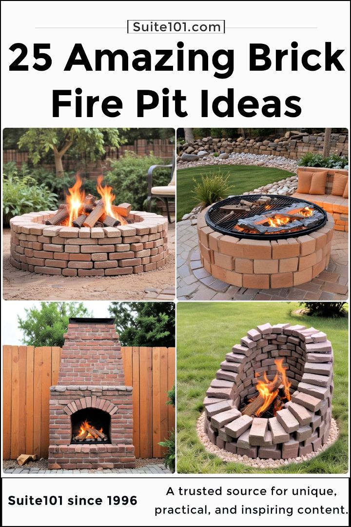 brick fire pit ideas to copy