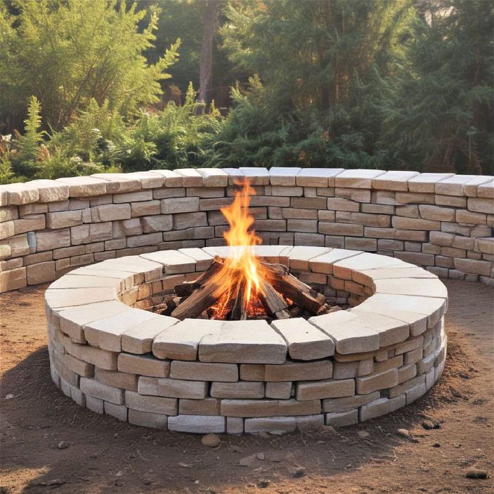 brick fire pit with built in storage