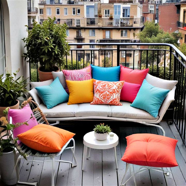 bright and bold cushions to increase comfort