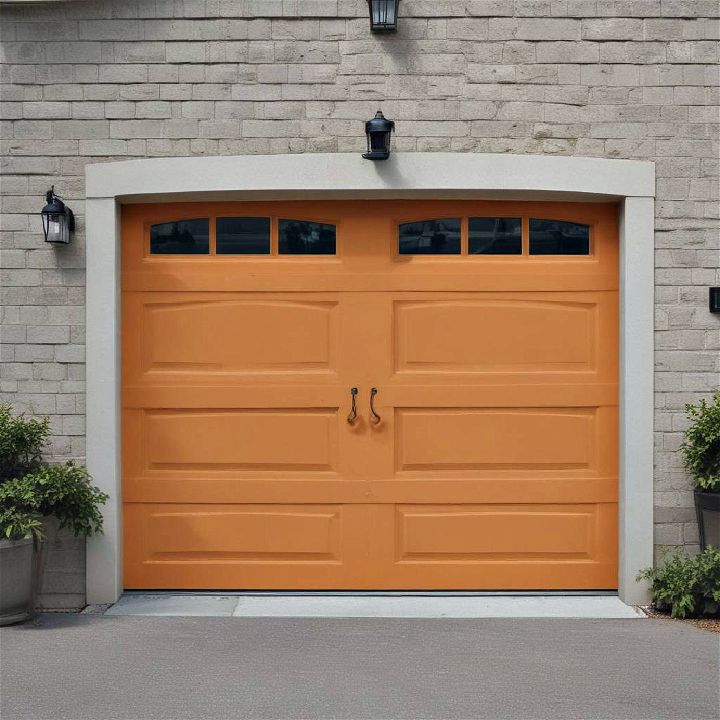 bright orange garage door