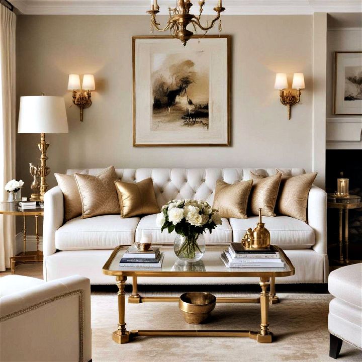 bring a striking gleam with brass accents
