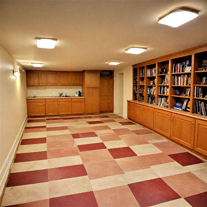 budget friendly linoleum for basement floor