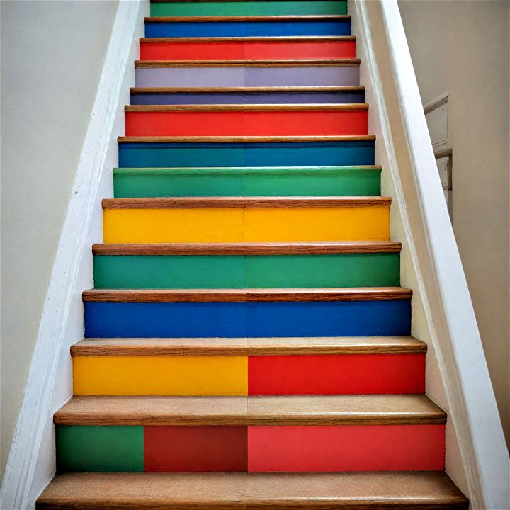 budget friendly painted stair riser