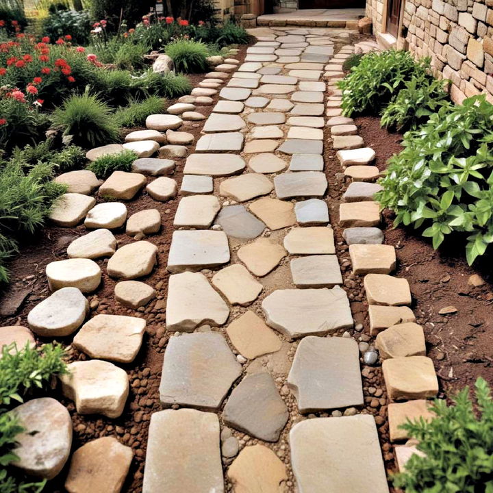 budget friendly rustic walkway