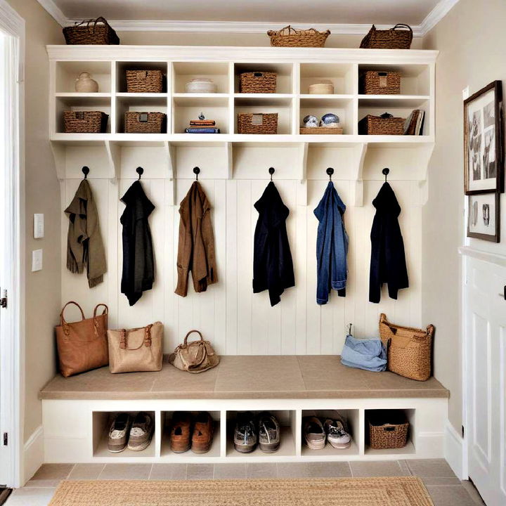 built in cubbies for mudroom