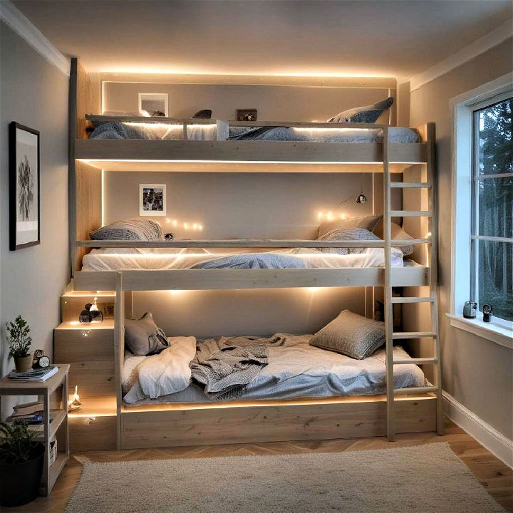 built in lighting bunk bed