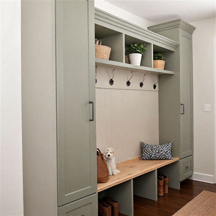 built in mudroom cabinets