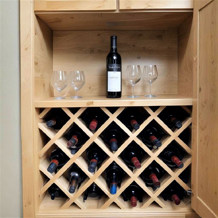 built in wine rack for cabinet