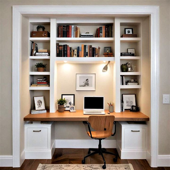 built in workstation nook to maximize space
