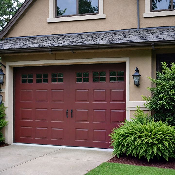 burgundy garage door paint