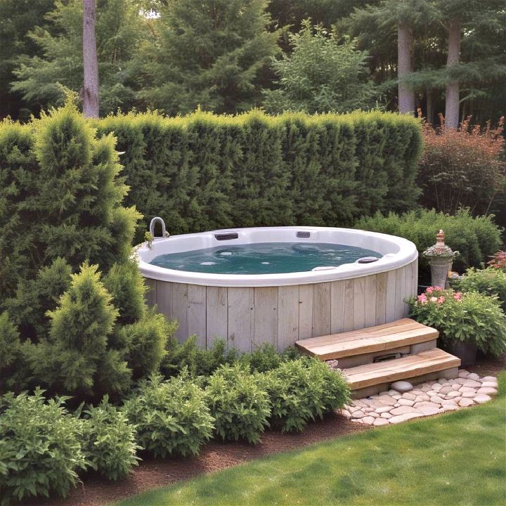 bushes and shrubs for hot tub privacy
