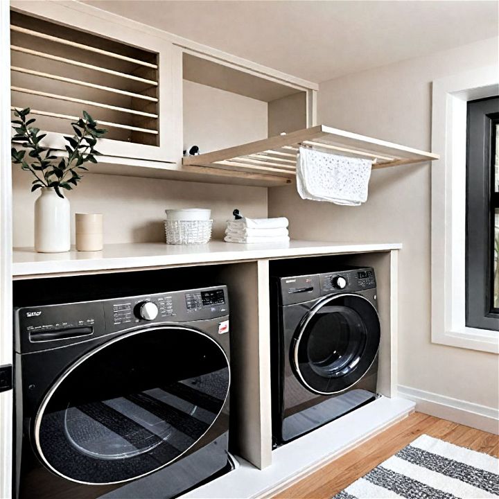 cabinets with built in drying racks design laundry room 