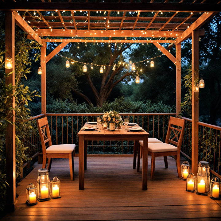 candlelight to bring glow to your pergola