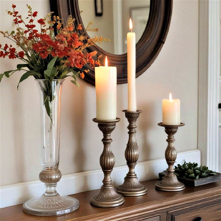 candlestick holders for entryway table
