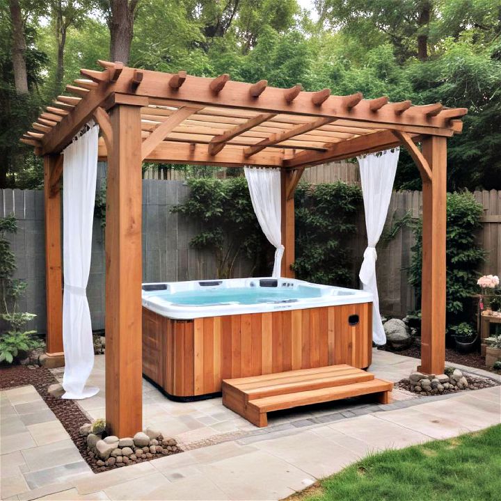 canopy for backyard hot tub privacy