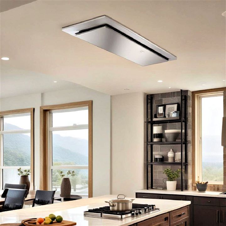 ceiling mounted range hood for open kitchens