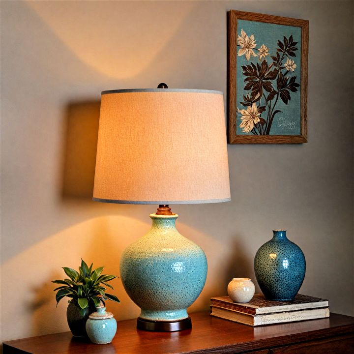 ceramic table lamp for an earthy bedroom
