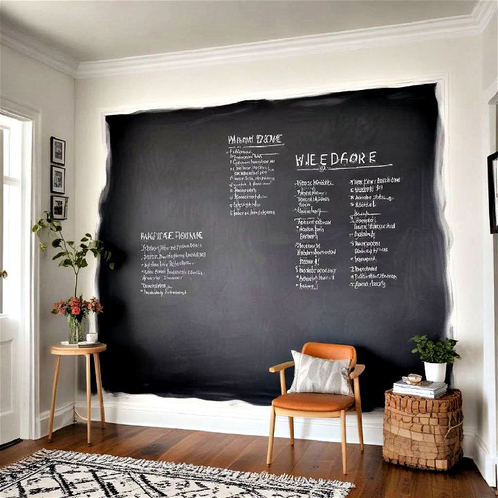 chalkboard or whiteboard wall to encourage creativity