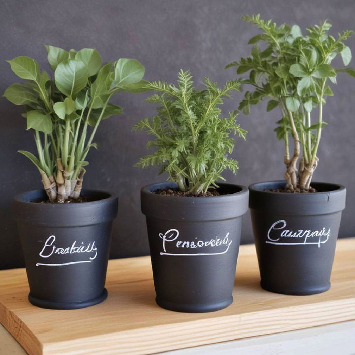 chalkboard paint pots