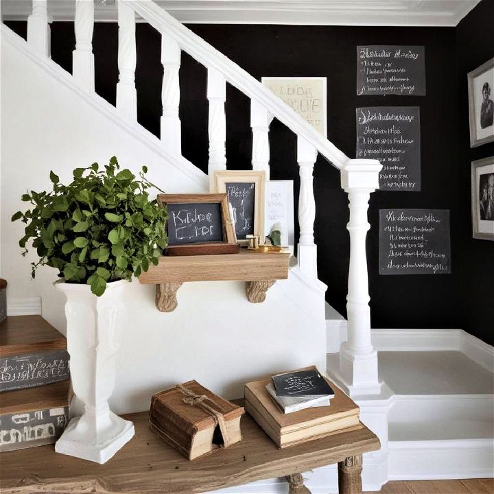 chalkboard paint staircase wall