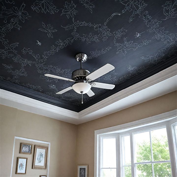 chalkboard painted ceiling