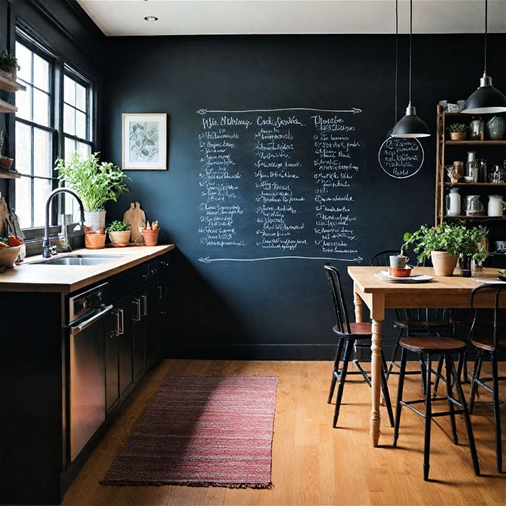 chalkboard wall for notes or recipes