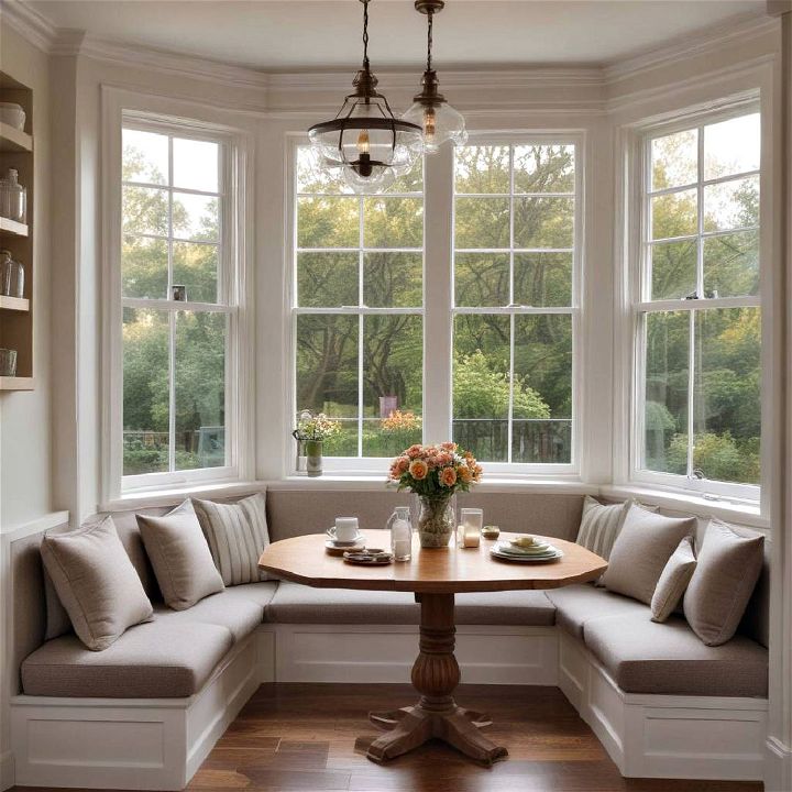 charming bay window for eat in kitchen