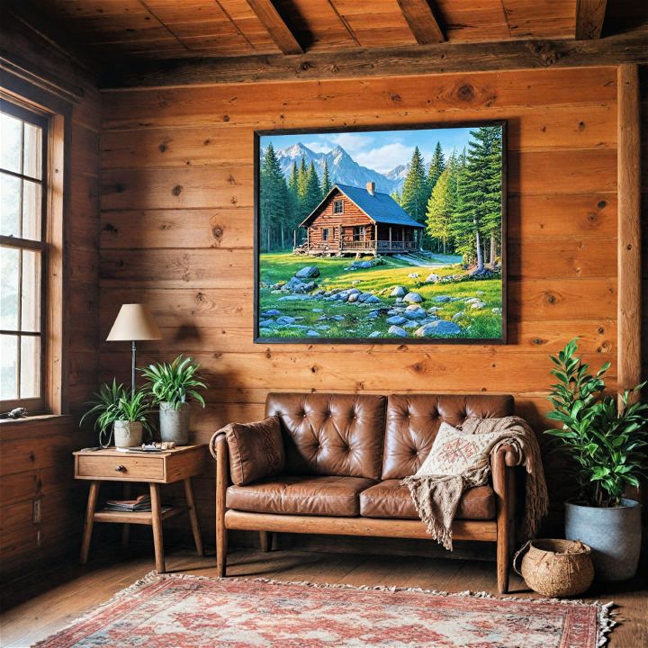 charming cabin themed artwork