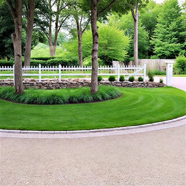 charming gravel and grass mix driveway