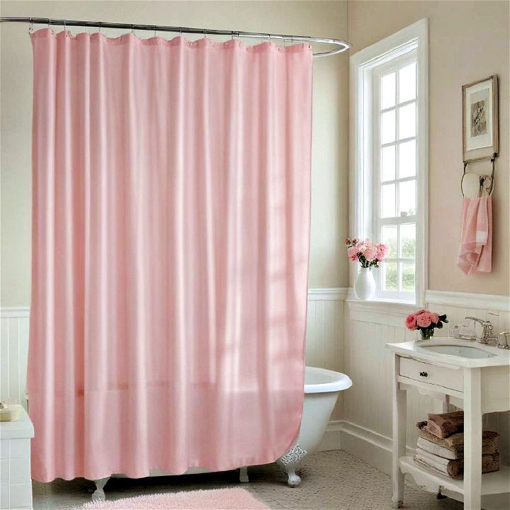 charming pink shower curtain
