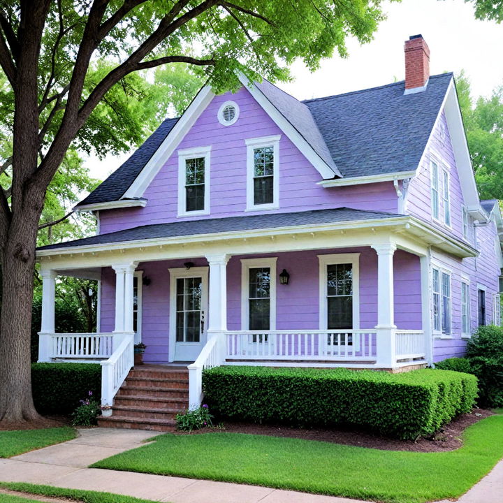 charming soft lavender with white exterior color