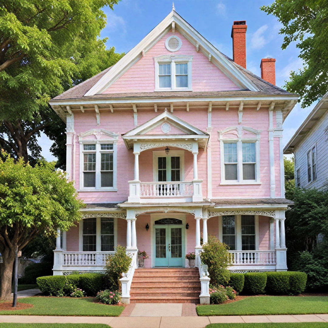 charming soft pastel with white house