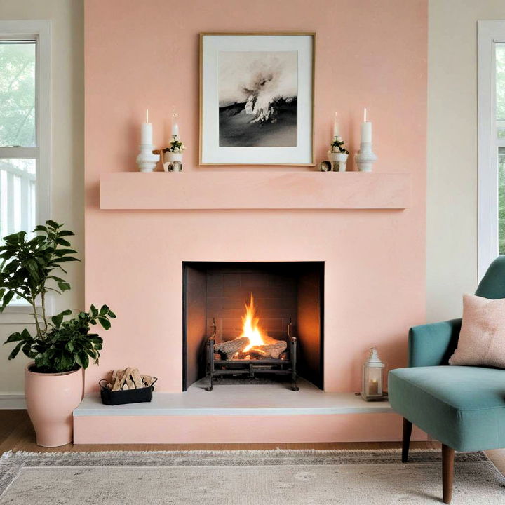 charming soft peach fireplace