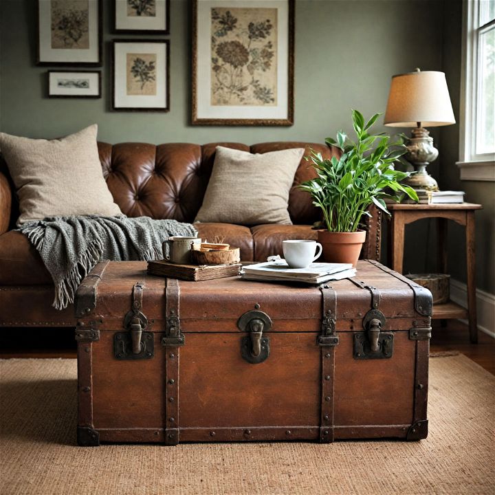 charming vintage trunk coffee table