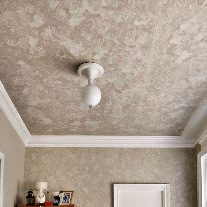 cheap wallpaper ceiling idea