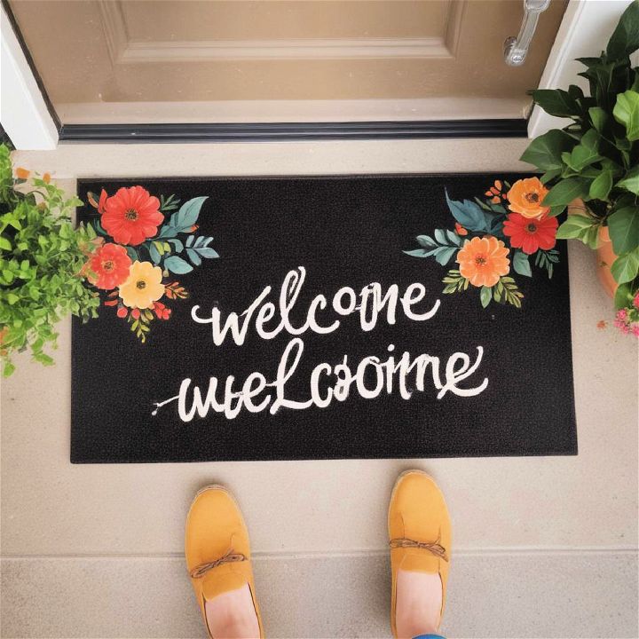 cheerful doormat welcome